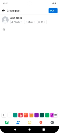 Write the required text and press POST.