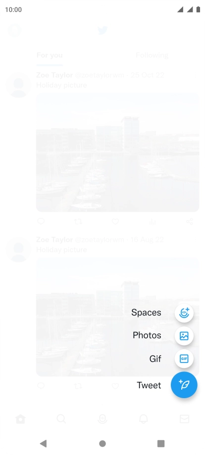 Press the new tweet icon.