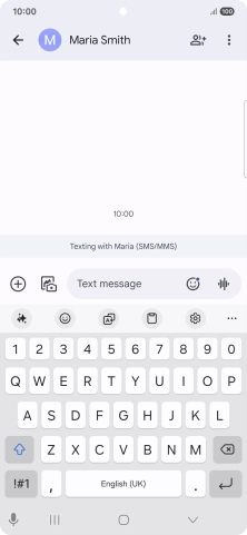 Select an existing conversation or create a new message and press the AI icon.