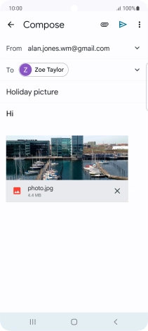 Press the send icon. Press the send icon.
