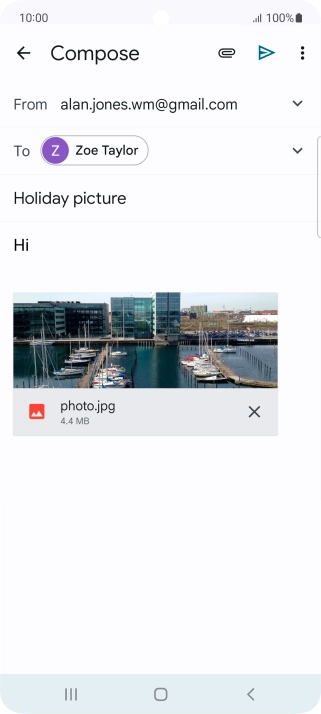 Press the send icon. Press the send icon.
