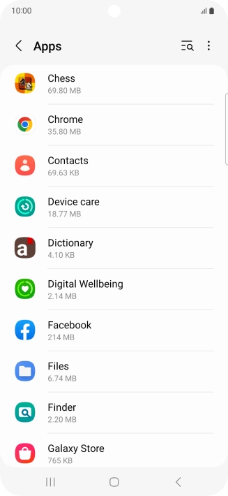Press the required app. Press the required app.