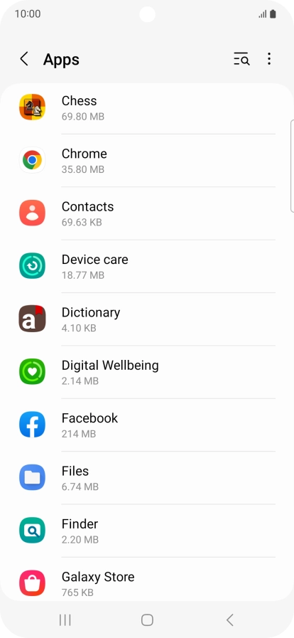 Press the required app. Press the required app.