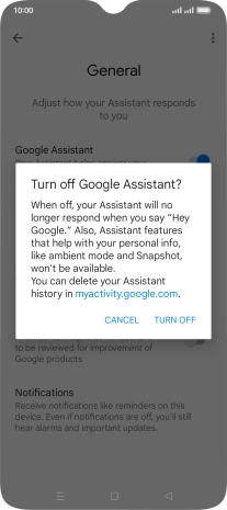 If you turn off the function, press TURN OFF.