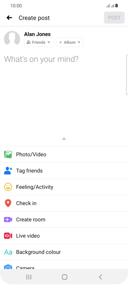 Press the text input field and key in the required text.
