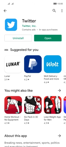 Slide your finger upwards starting from the bottom of the screen to return to the home screen.