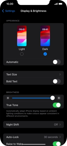 Press the indicator next to 