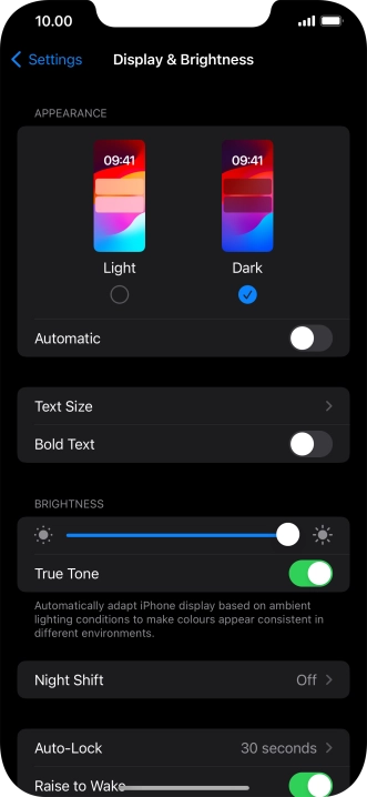 Press the indicator next to 