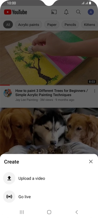 Press Upload a video.