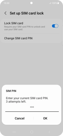 Key in your current PIN and press OK. Key in your current PIN and press OK.