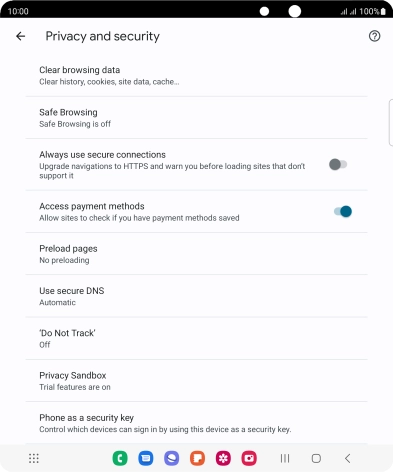 Press Clear browsing data.