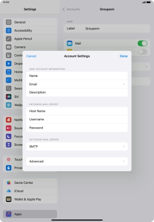 Press SMTP. Press SMTP.