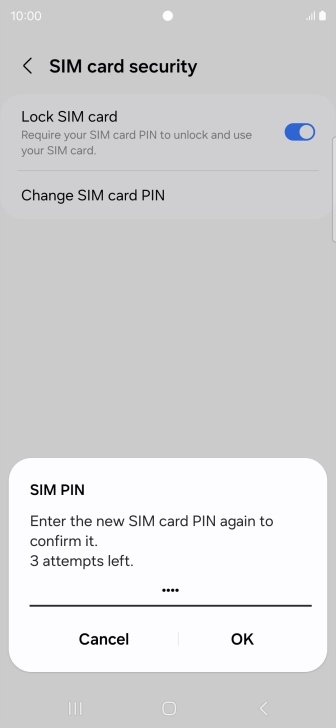 Key in the new PIN again and press OK.