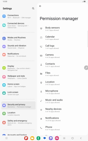 Press the required category.