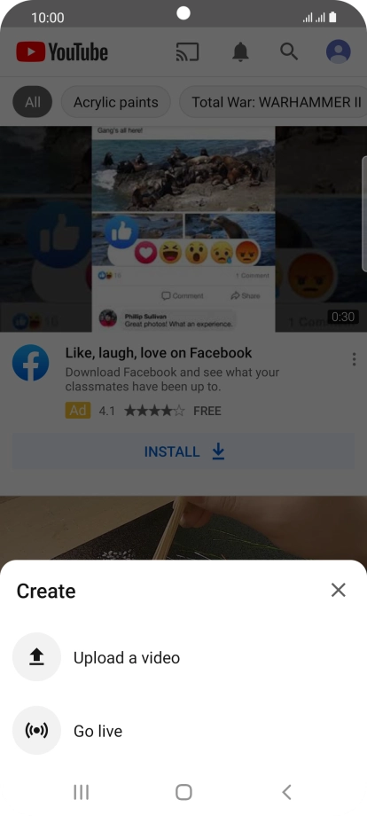 Press Upload a video.