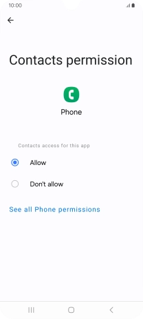 Press the required setting.