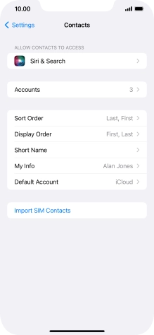 Press Import SIM Contacts.