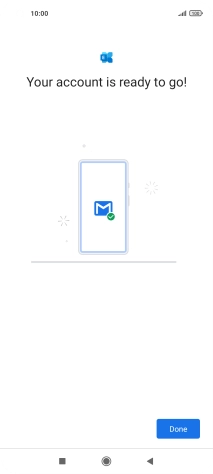 If this screen is displayed, your email account has been recognised and is being set up automatically. Follow the instructions on the screen to key in more information and finish setting up your phone.