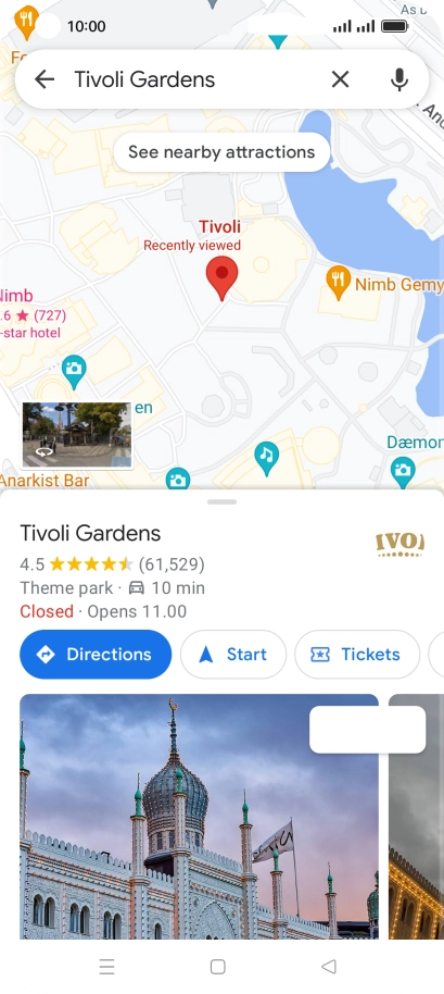 Press the destination at the bottom of the screen.