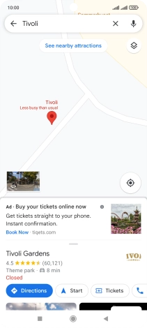 Press the destination at the bottom of the screen.