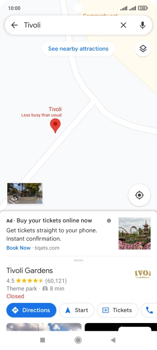 Press the destination at the bottom of the screen.