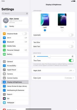 Press and drag the indicator below 