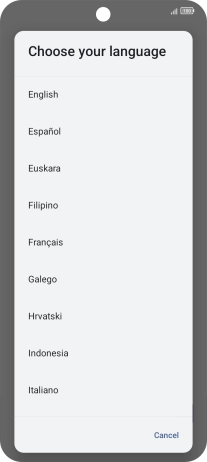 Press the required language.