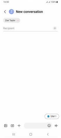 Press the text input field and write the text for your picture message.