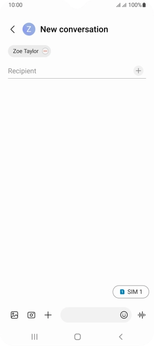 Press the text input field and write the text for your picture message.