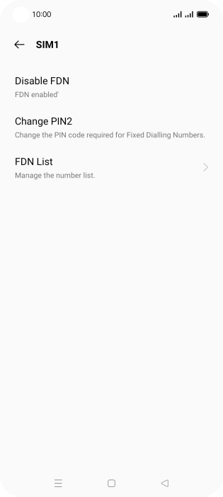 Press Disable FDN. Press Disable FDN.