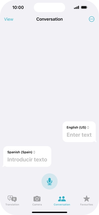 Press the microphone icon and say the required word or sentence.