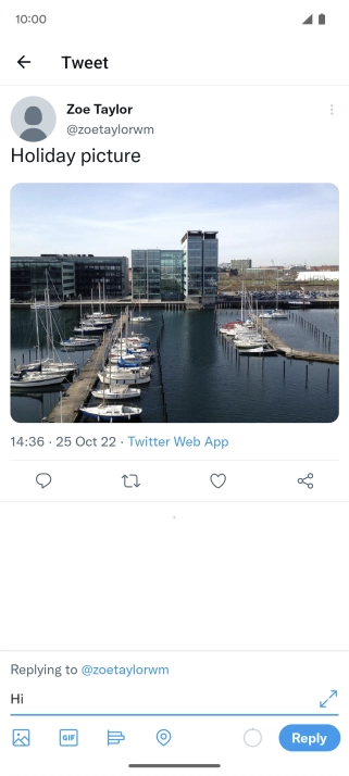 Write your reply and press Reply.