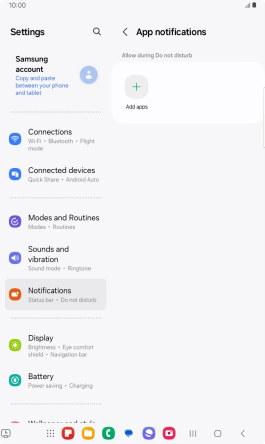 Press Add apps and follow the instructions on the screen to select which apps you would like to receive notifications from when Do Not Disturb is turned on.