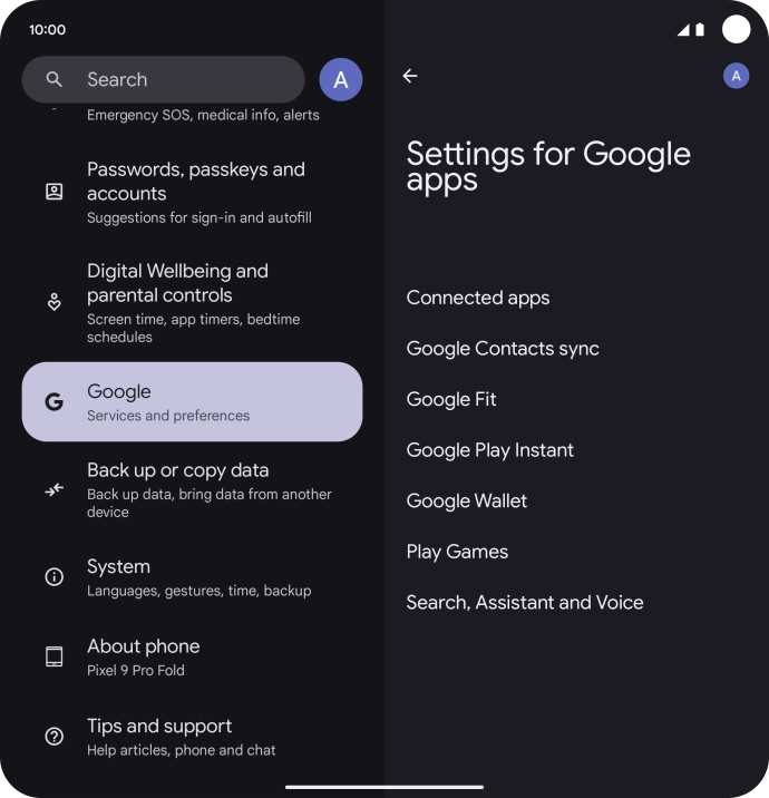 Press Search, Assistant and Voice. Press Search, Assistant and Voice.
