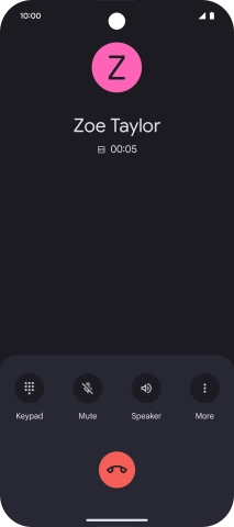 Press the end call icon.