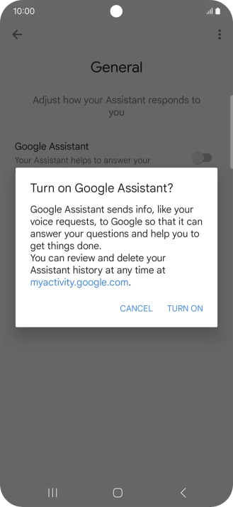 If you turn off the function, press TURN OFF.