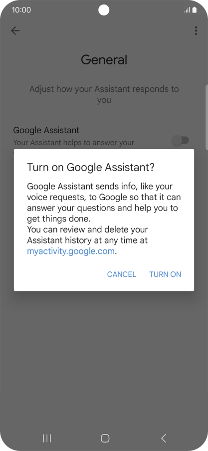 If you turn off the function, press TURN OFF.