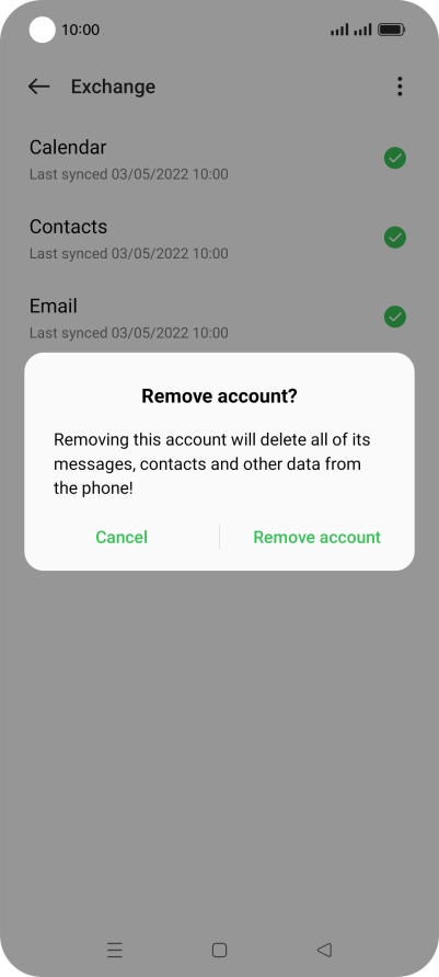 Press Remove account.