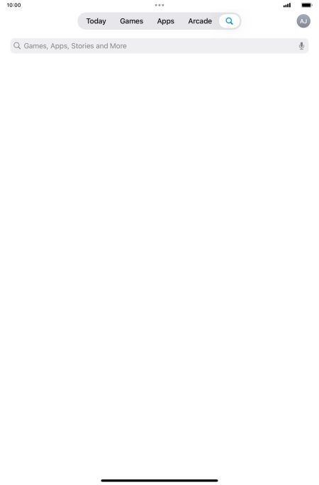 Press the search field. Press the search field.