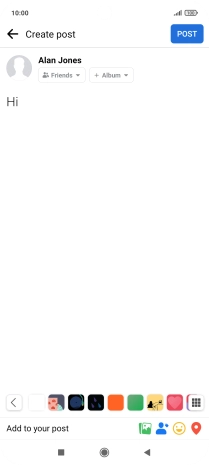 Write the required text and press POST. Write the required text and press POST.