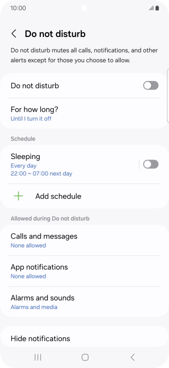 Press the indicator next to 