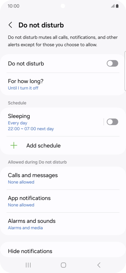 Press the indicator next to 