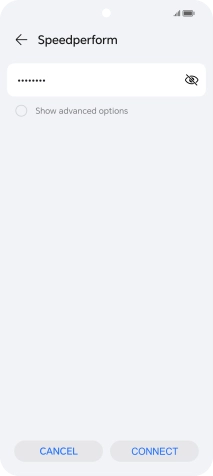 Key in the password for the Wi-Fi network and press CONNECT.