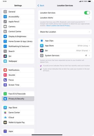 Press the required app.