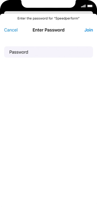 Key in the password for the Wi-Fi network and press Join.
