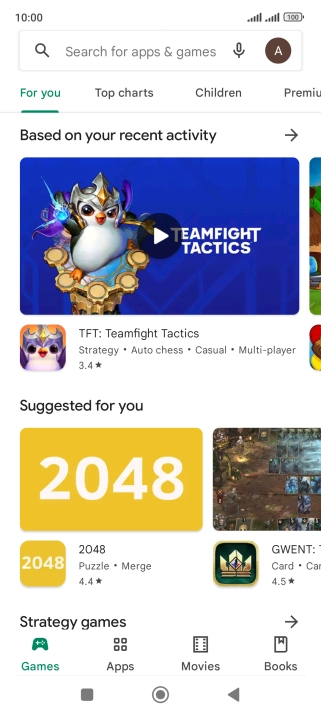 Press the search field.