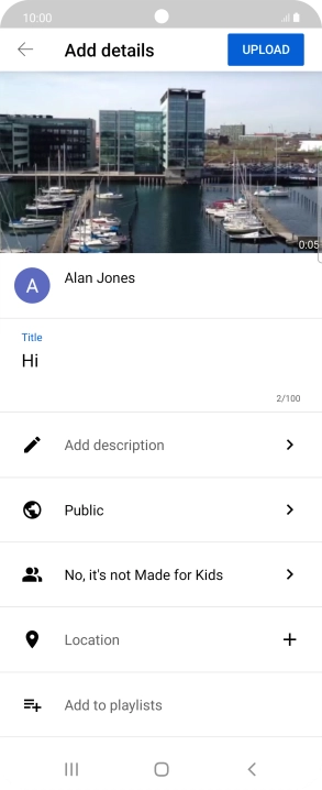 Key in the required text and press UPLOAD.