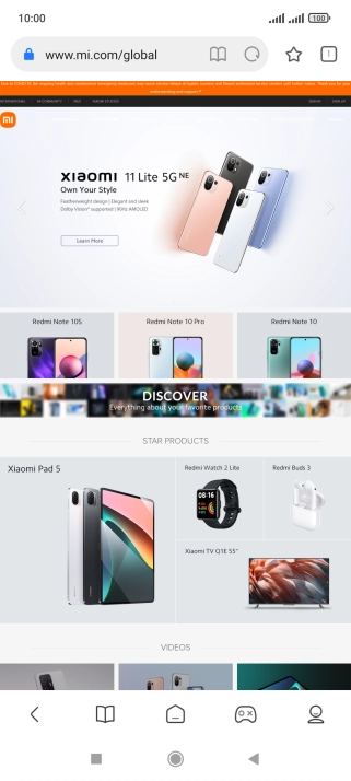 Press the profile icon.