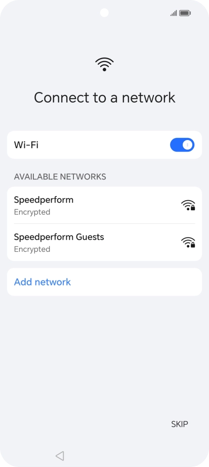 Press the required Wi-Fi network.