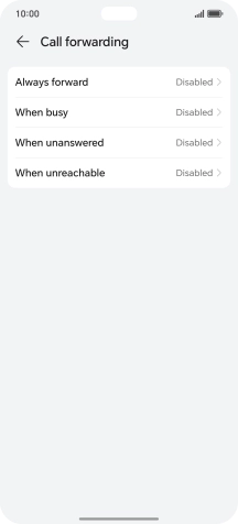 Press the required divert type. Press the required divert type.